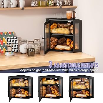 Amazon.com: Wieghda Corner Bread box for Kitchen Countertop